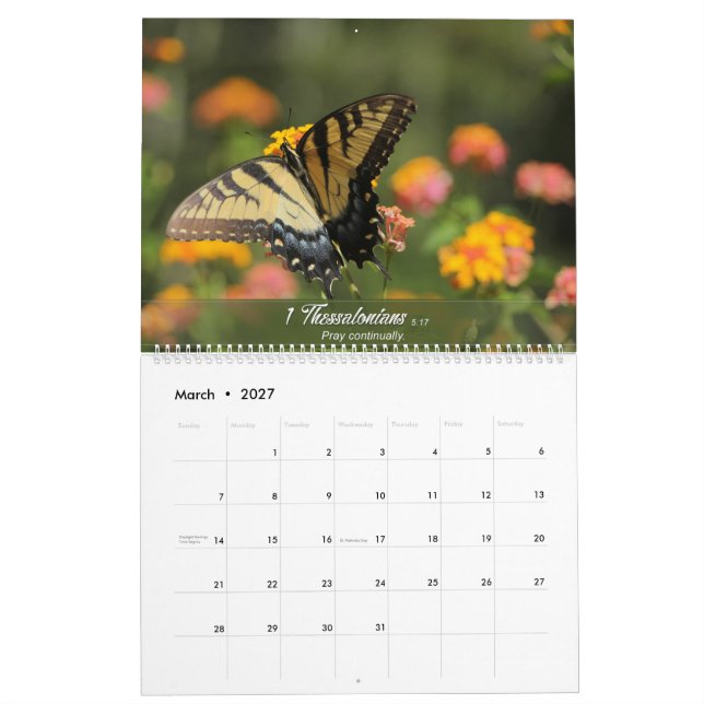 Calendário 2020 com versões de bíblia (Mar 2027)