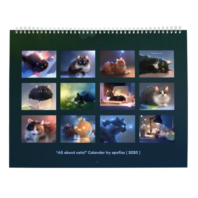 Calendário 2020 - Tudo sobre gatos! (Verso)