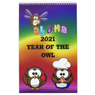 Calendário 2021 ano da coruja