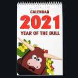 Calendário 2021 Ano Do Humor De Cartoon Longhorn Touro Funny<br><div class="desc">Este calendário moderno mostra cartoons de touros em diferentes meses do ano para o "Ano 2021 do Touro" #calendários #officesupplies #presentes #engraçado</div>