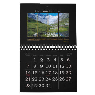 Calendário 2021 Serenity Prayer God Grant Cote Recovery