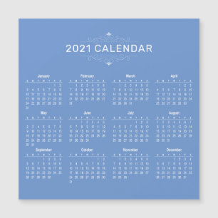 Calendário 2021 Simples E Elegante   Cartão magn