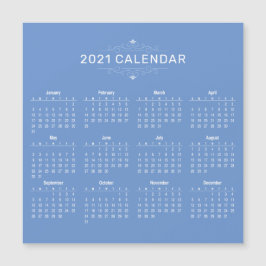 Calendário 2021 Simples E Elegante | Cartão magnét