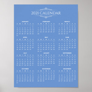 Calendário 2021 simples, mas elegante   POSTER