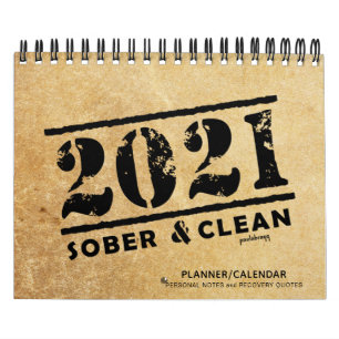 Calendário 2021 Sober & Clean: Gift Planner de Cotações de Re