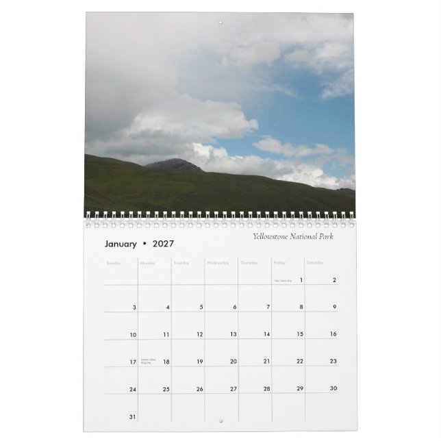 Calendário 2021 Yellowstone e Além (Jan 2027)