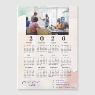 Calendário 2022 da Empresa com Logo e Foto em Aqua