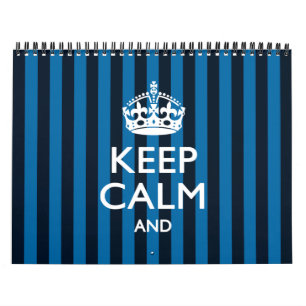 Calendário 2022 Mensalmente Personalizado MANTENHA O CALM Azu