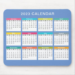 Calendário 2023 bonito e colorido | Mousepad