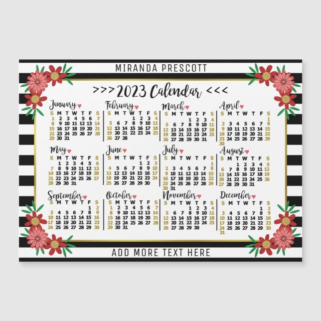 Calendário 2023 (Consulte Descrição da Versão Mais (Frente)