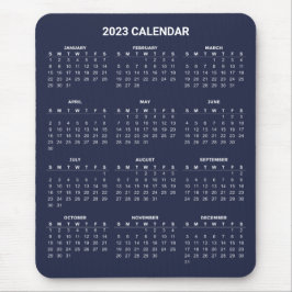 Calendário 2023 Simples E Elegante | Mousepad