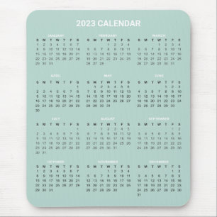 Calendário 2023 Simples E Elegante   Mousepad
