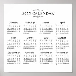 Calendário 2023 Simples E Elegante | POSTER
