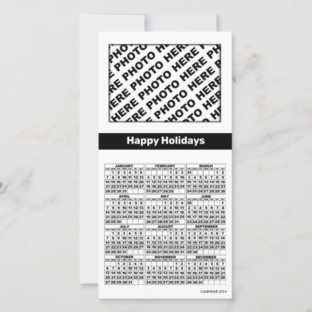 Calendário 2024 Adicionar 4 Cartão de Fotografias  (Frente)