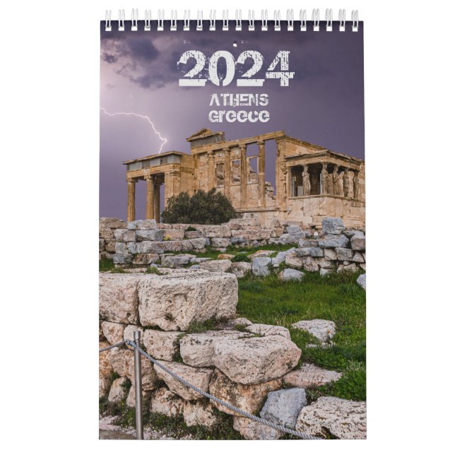 Calendário 2024 ano com fotografia de Atenas, Gréc (Capa)