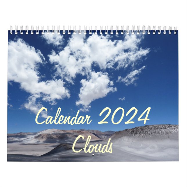 Calendário 2024 Com Feriados - Nuvens (Capa)