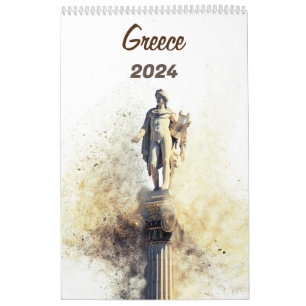 Calendário 2024 com fotos de Grécia