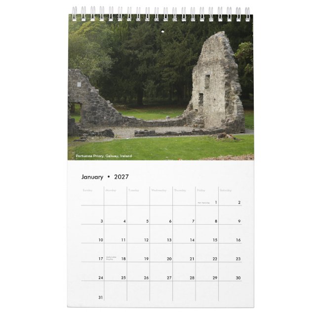 Calendário 2024 da Irlanda Antiga (Jan 2027)