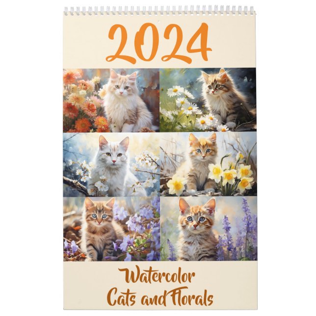 Calendário 2024 das Flores de Nascimento em Aquare (Capa)