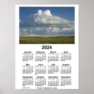 Calendário 2024 Nebraska Sandhills por Janz Poster