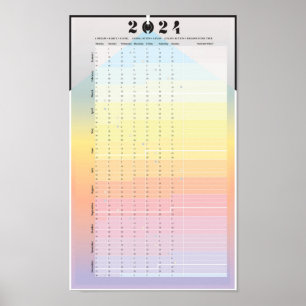 Calendário 2024 - Poster do Planejador da Lua