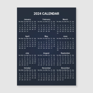 Calendário 2024 Simples, Mas Elegante   Cartão mag