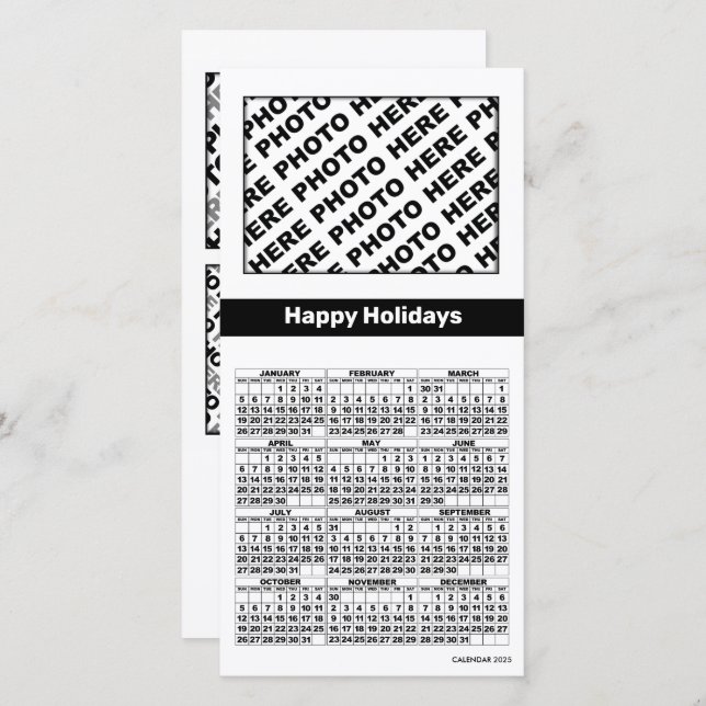 Calendário 2025 Adicionar 4 Cartão de Fotografias  (Frente/Verso)