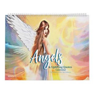 Calendário 2025 Angels Fantasy Art Uplifting Cotes Personaliz