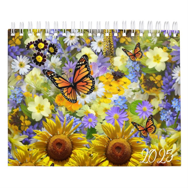 Calendário 2025 Borboleta de girassol (Capa)