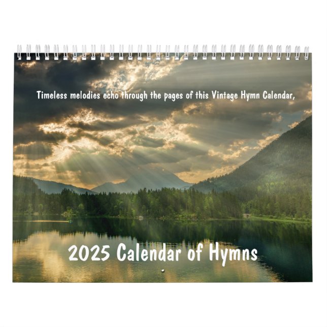 Calendário 2025 Christian Vintage Hymn Lyrics (Capa)