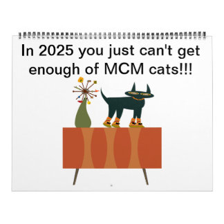 Calendário 2025 com Gatos MCM