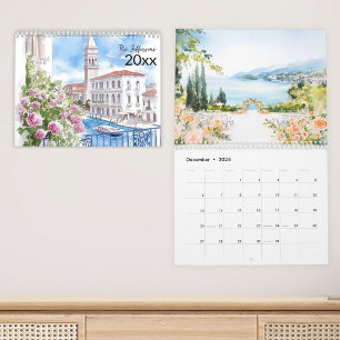 Calendário 2025 da Família de Cores Aquáticas em I