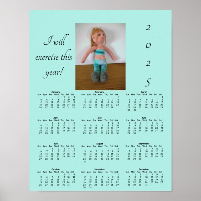 Calendário 2025 - Exercise Promise Poster (Frente)