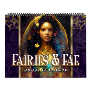 Calendário 2025 Fairies & Fae 5 Fantasy Art Calendar