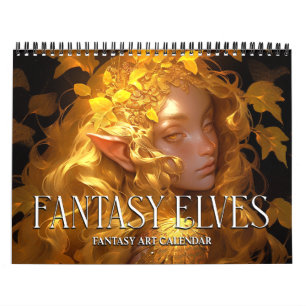 Calendário 2025 Fantasy Elves 2 Fantasy Art Calendar