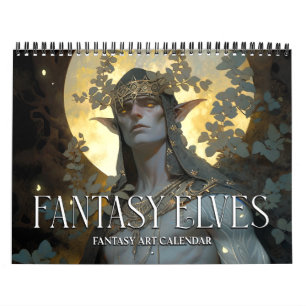 Calendário 2025 Fantasy Elves Fantasy Art Calendar