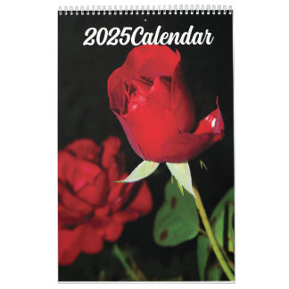 Calendário 2025 Flores Vermelhas