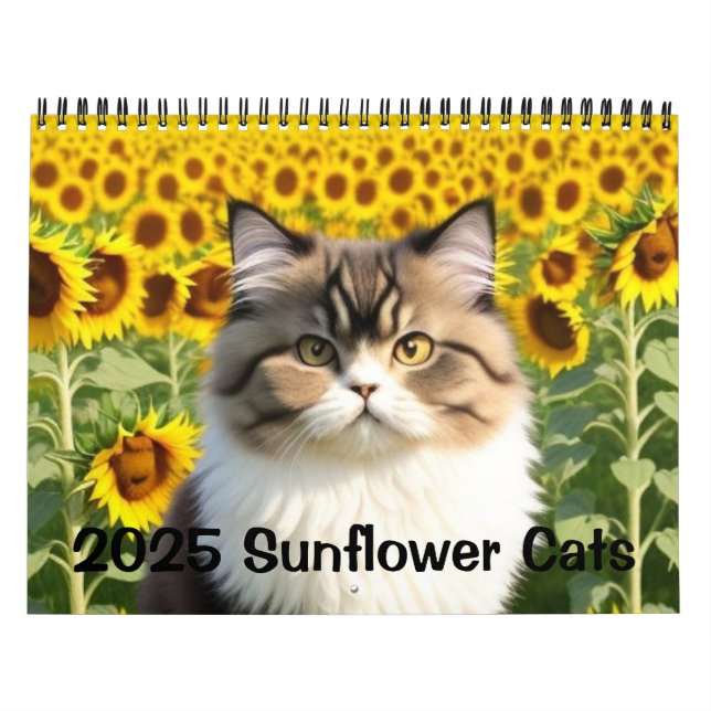 Calendário 2025 Gatos De Girassol (Capa)
