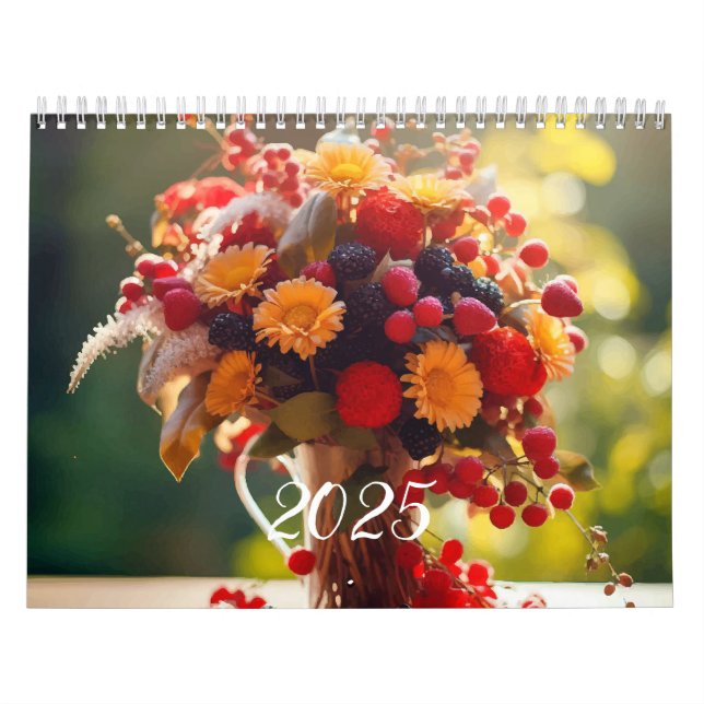 Calendário 2025. Lindas Flores Brilhantes (Capa)