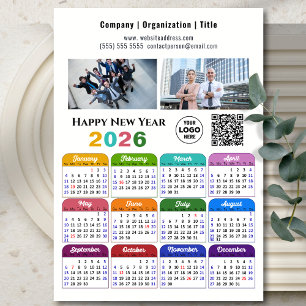 Calendário 2025 Logotipo de Foto 2 QR Magnético