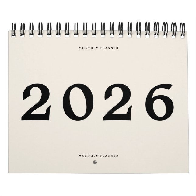 Calendário 2025 Modern Black Beige American Monthly Planner (Capa)