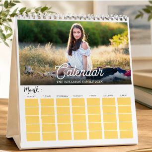 Calendário 2025 Moderno Crie Seu Próprio Álbum de Fotos da Fa