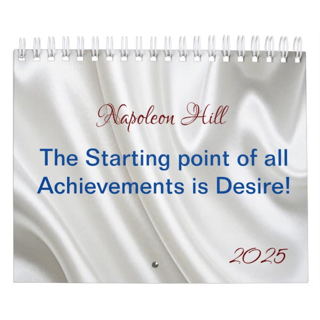 Calendário 2025 Napoleon Hill, Alcançar é Desejo (Capa)