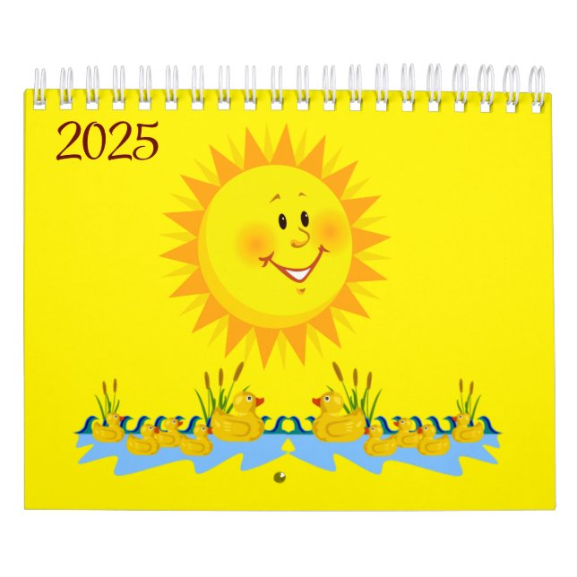 Calendário 2025 Patos Amarelos e Sol (Capa)