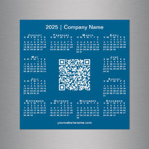 Calendário 2025 Personalizado Empresa QR Code Blue