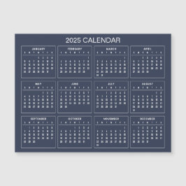 Calendário 2025 Simples E Elegante | Cartão Magnét
