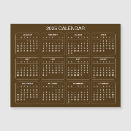 Calendário 2025 Simples E Elegante | Cartão Magnét