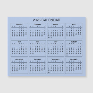 Calendário 2025 Simples E Elegante Cartão Magnét