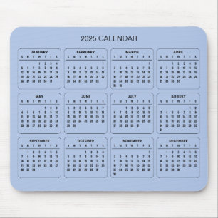 Calendário 2025 Simples E Elegante   Mousepad