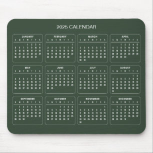Calendário 2025 Simples E Elegante Mousepad